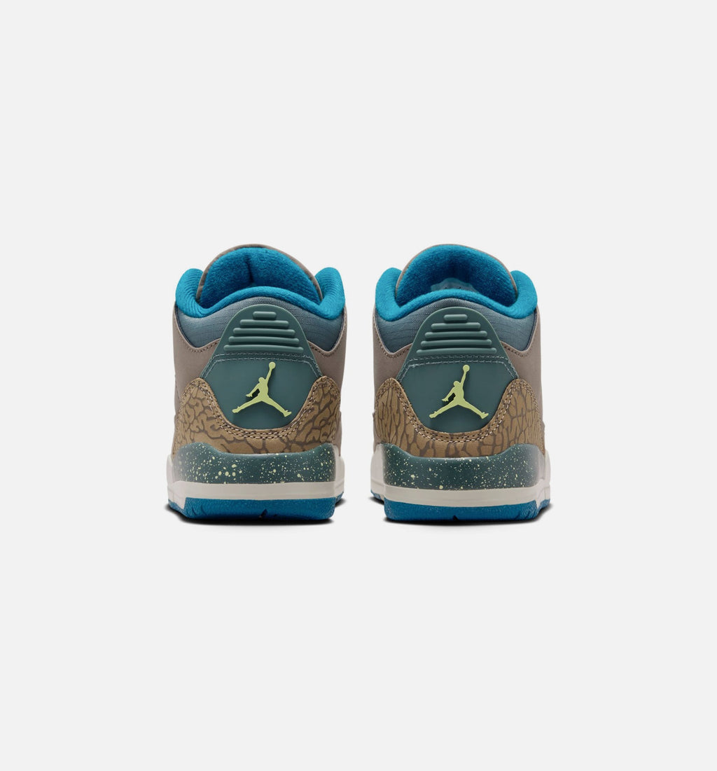 Air Jordan 3 Retro Olive Grey | Preschool Lifestyle Shoe | Olive Grey/Abyss/Khaki/Sea Glass