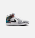 Air Jordan 1 Mid SE Men's Lifestyle Shoe - Black/White/Wolf Grey