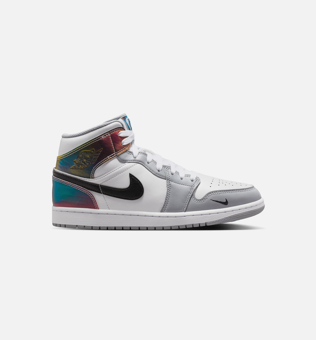 Air Jordan 1 Mid SE Men's Lifestyle Shoes - Black / White / Wolf Grey