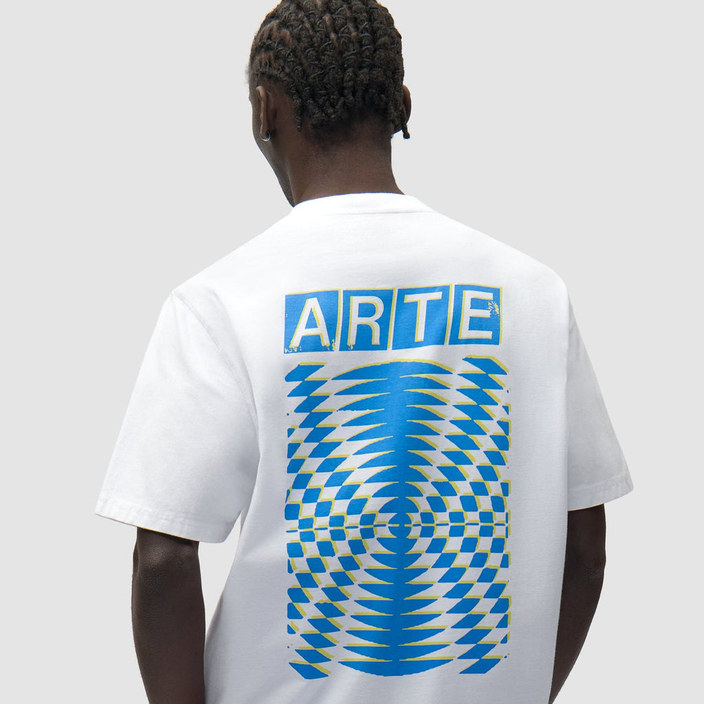 Arte Abstract Back Print T-shirt: White