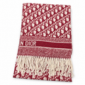 Dior Style Oblique Logo Fringe Scarf
