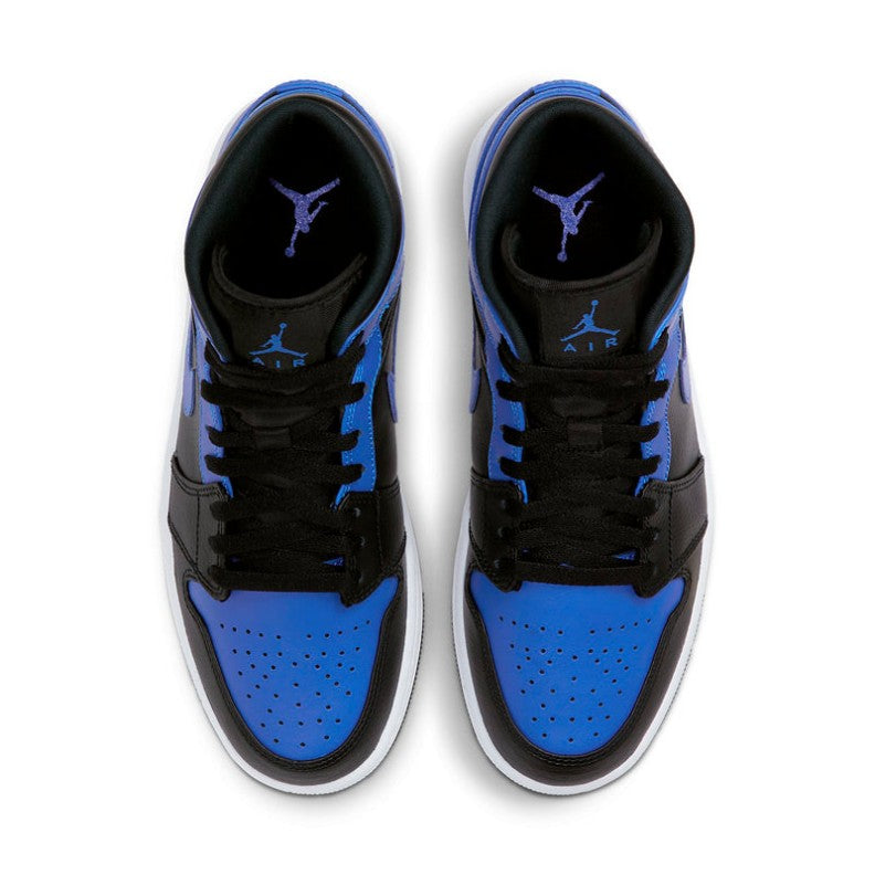 Air Jordan 1 Mid Hyper Royal Black Sneakers | 554724-077