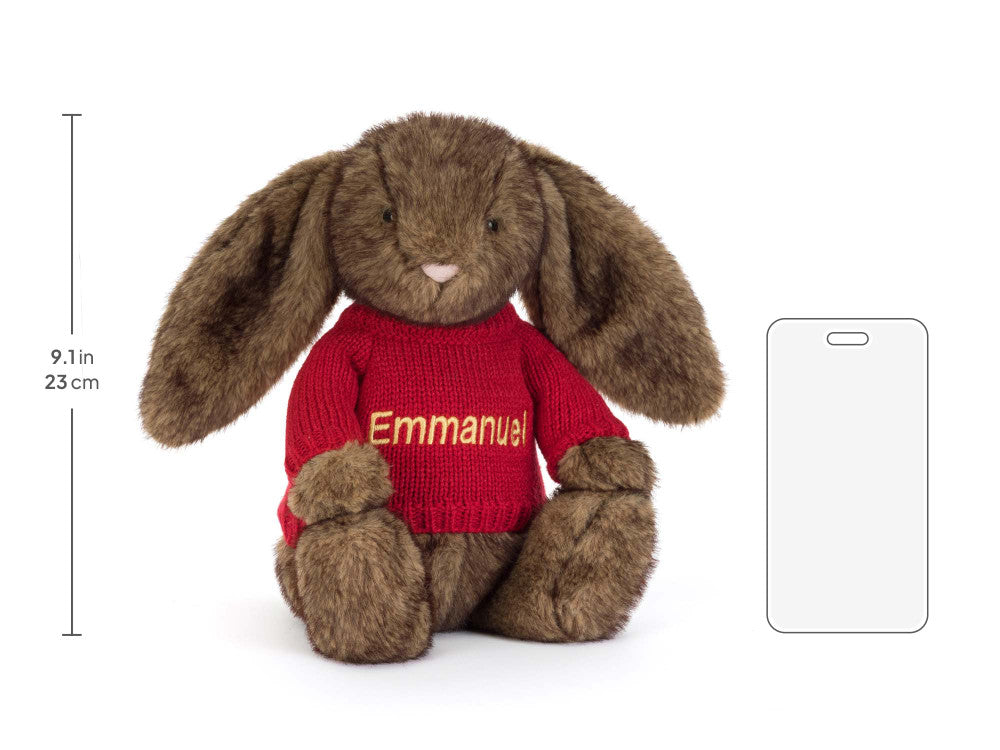 Hoppleston Luxe Bunny with Personalized Red Jumper