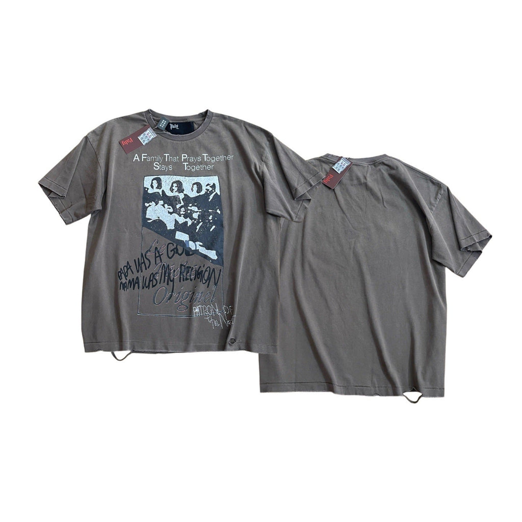 Paly Hollywood Portrait and Letter Graphic Crew Neck T-Shirt Unisex
