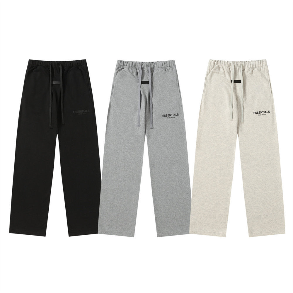 Fear Of God Essentials Flocked Logo Drawstring Straight Leg Sweatpants