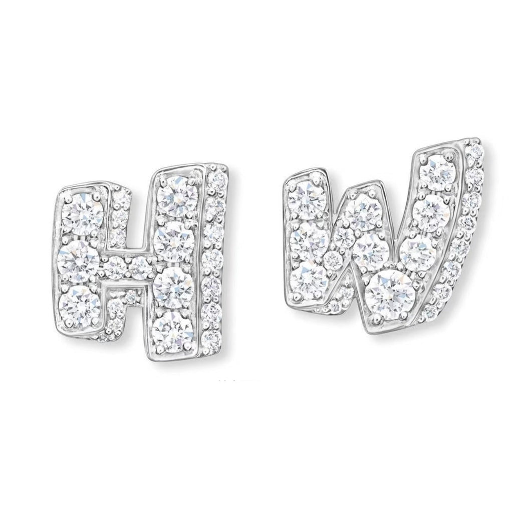 Harry Winston Style Lock Cubic Zirconia Earrings