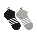 Four-bar striped boat socks