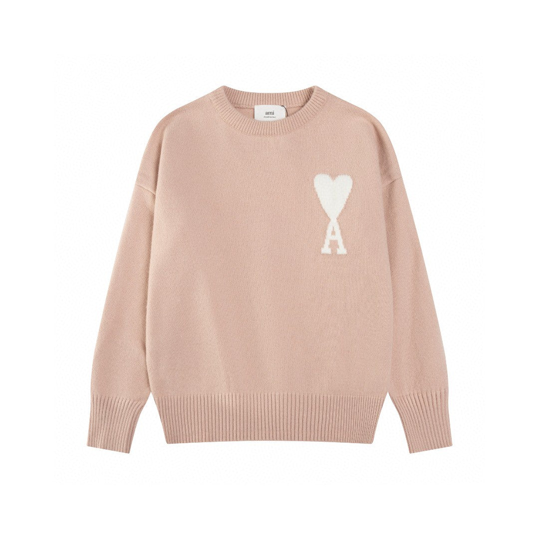 AMI Paris Classic Jacquard Heart Crewneck Sweater – 2025SS