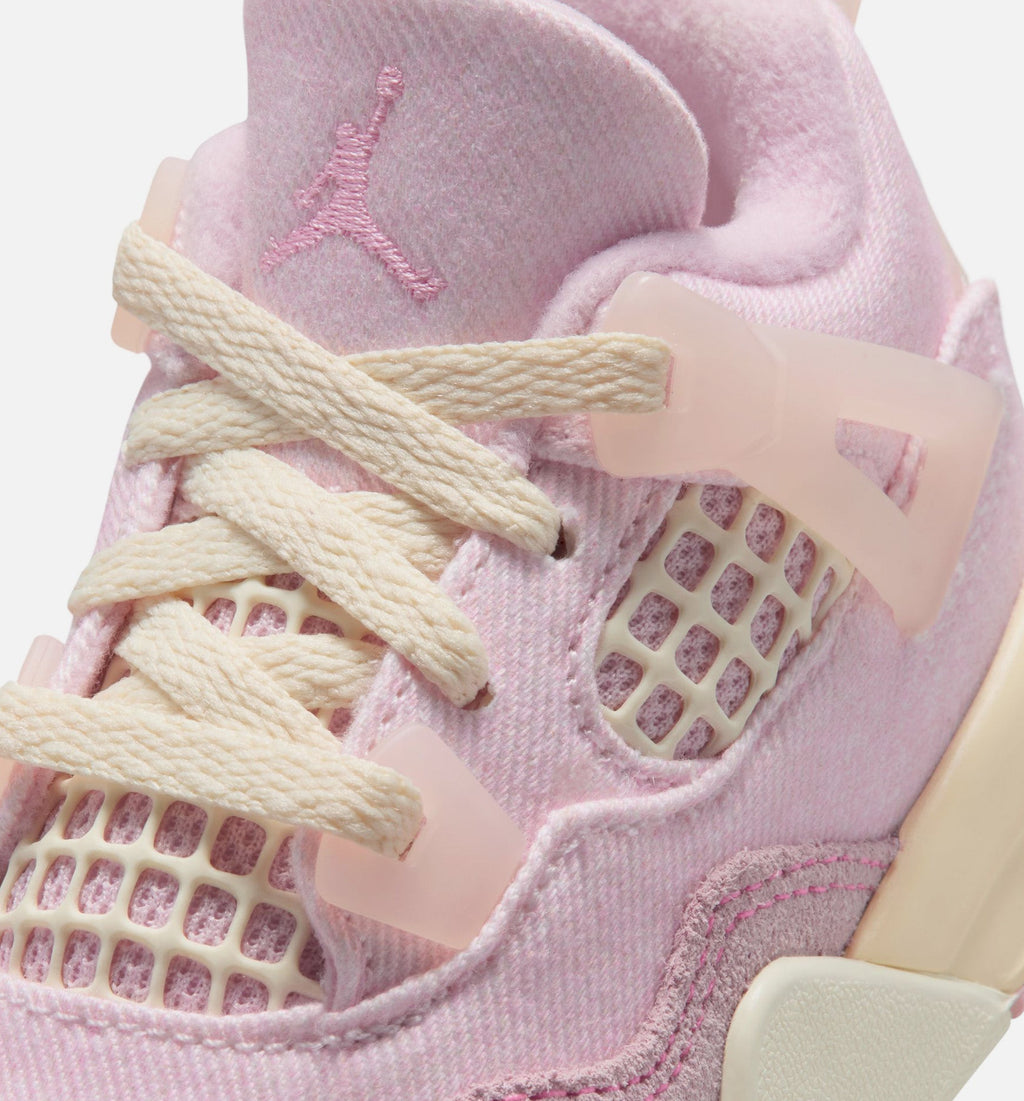 Air Jordan 4 Retro Pink Pearl and Iced Carmine | Infant/Toddler Lifestyle Shoe | Iced Carmine/Coconut Milk/Smoke Grey/Muslin/Pink Foam