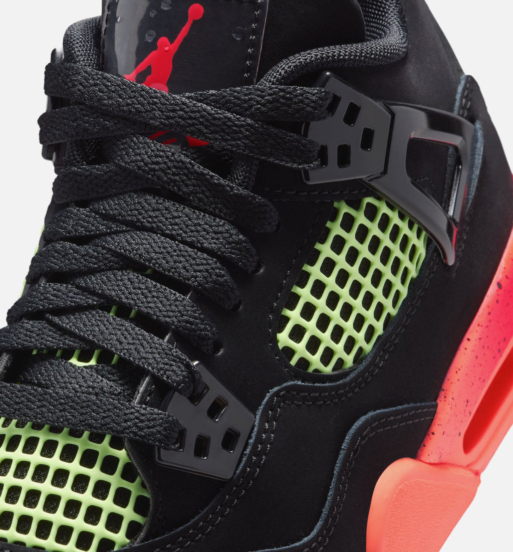 Air Jordan 4 Retro Black Infrared 23 Big Kids' Sneakers - Black / Infrared 23 / Bright Mango