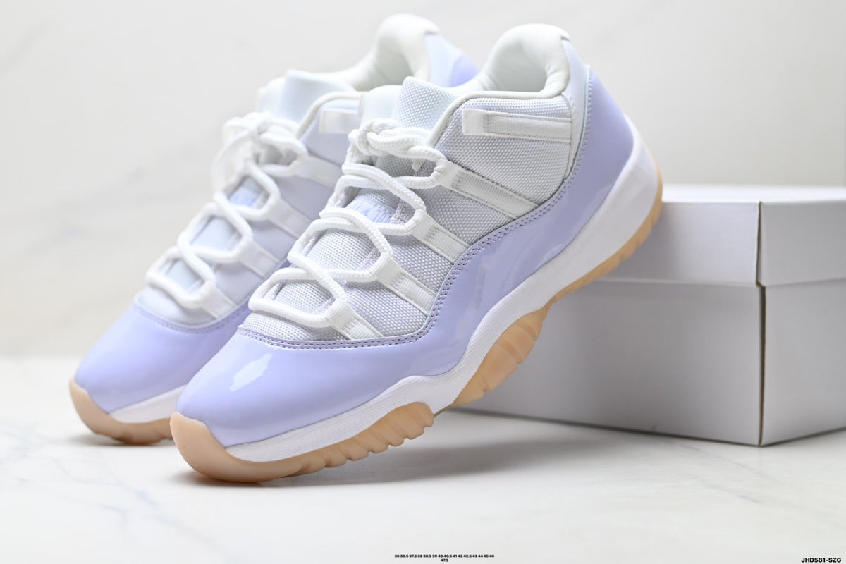 Air Jordan 11 Retro White Lavender and Gum Unisex Sneakers Style 17
