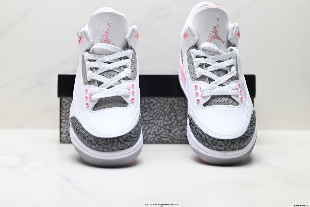 Air Jordan 3 Retro White Grey Pink Sneakers