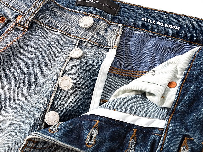 Purple Brand Distressed Paint Splatter Stacked Jeans