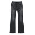 Purple Brand Rhinestone Sunburst Flare Jeans