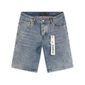 Purple Brand Rhinestone Burst Denim Shorts