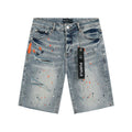 Purple Brand Paint Splatter Denim Shorts