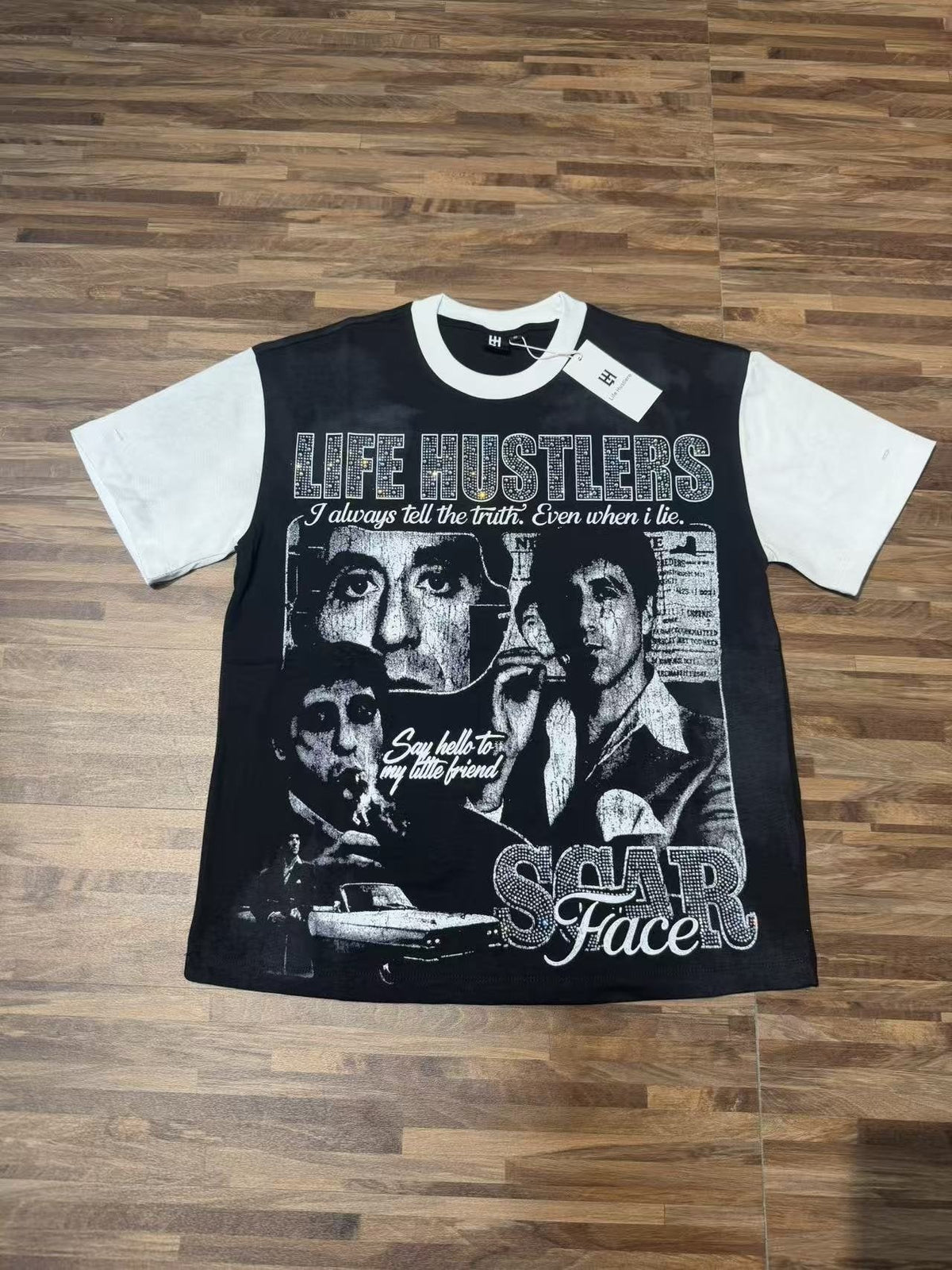 Life Hustlere Scarface-Inspired Raglan Graphic T-Shirt