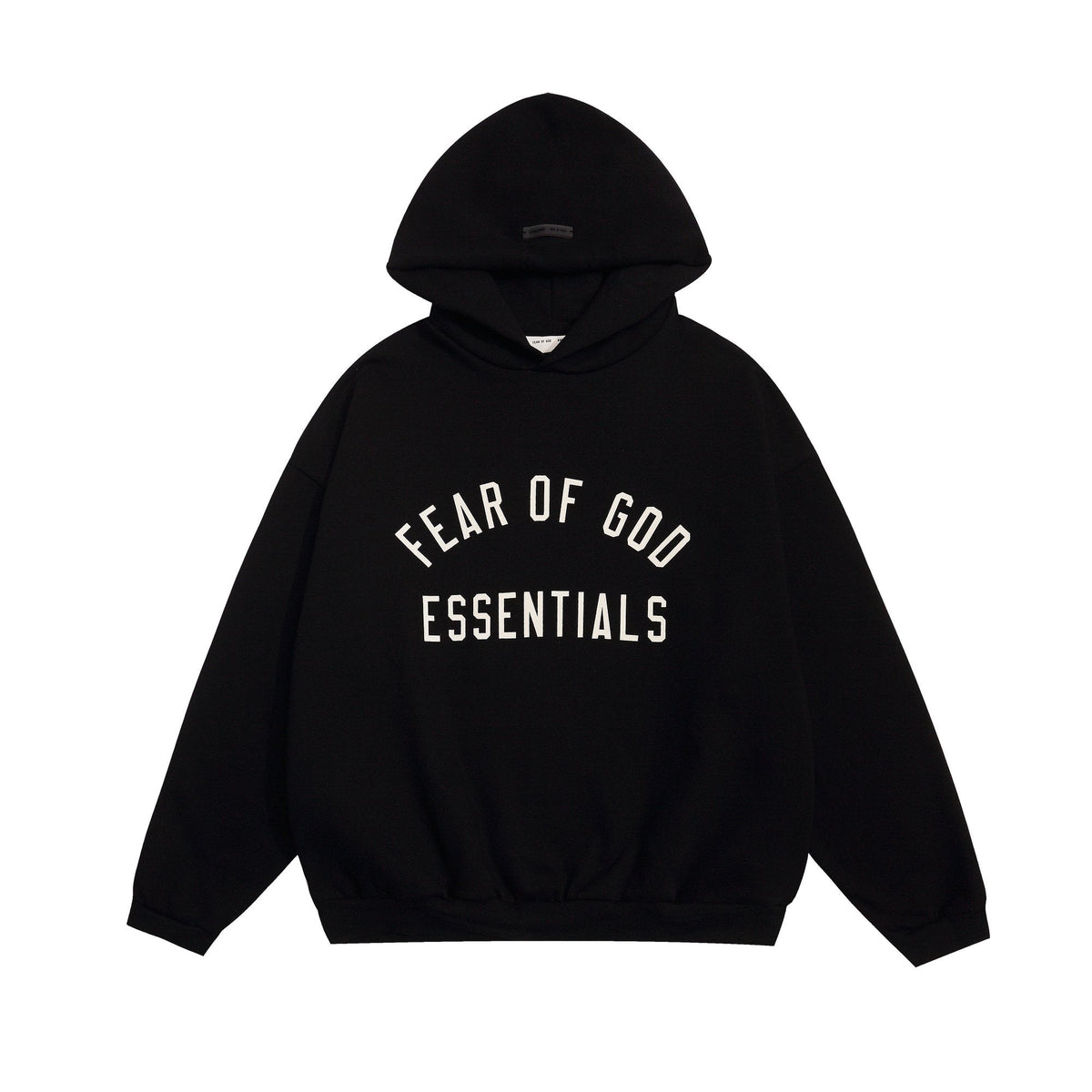 Fear of God Essentials Black Front Graphic Hoodie