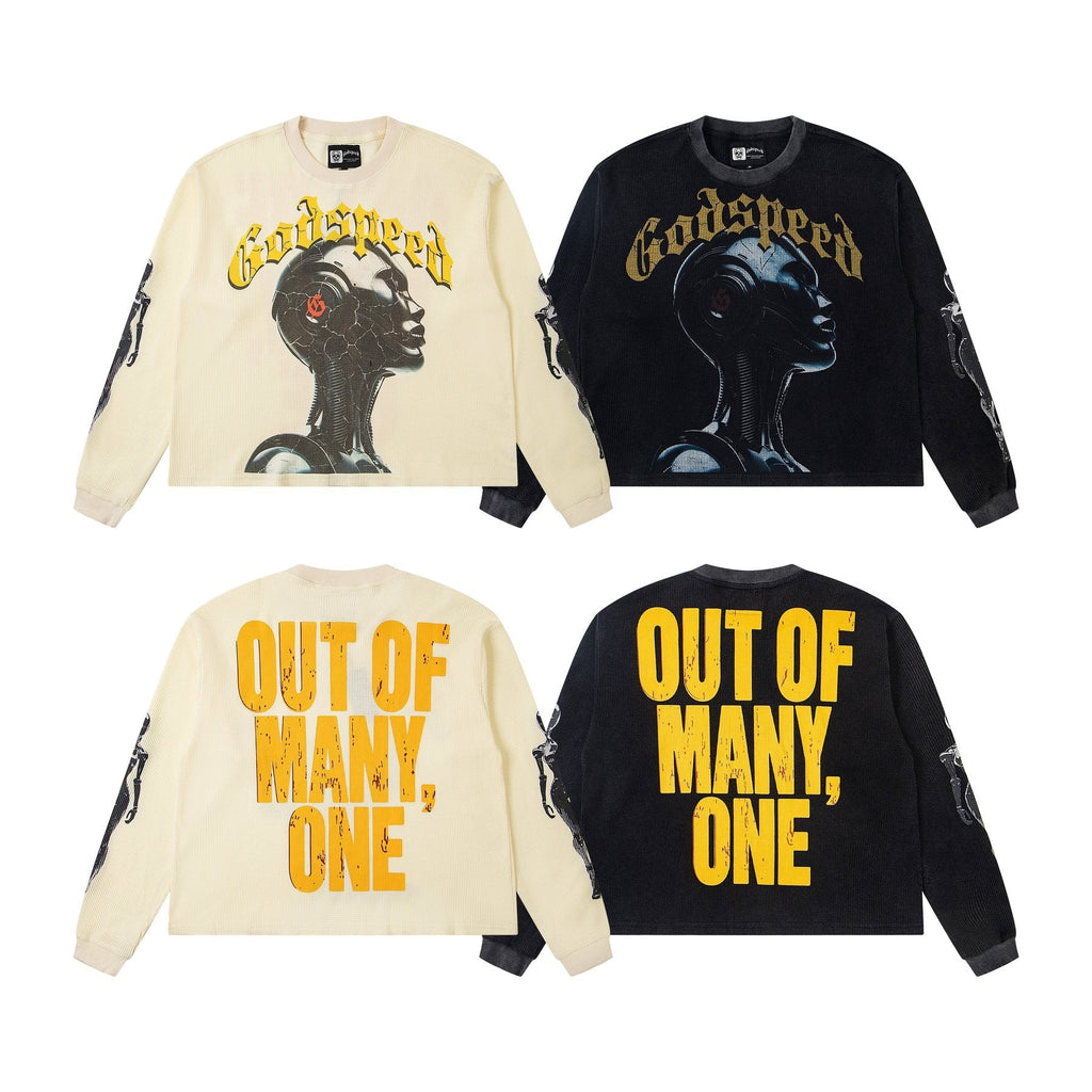 Godspeed Out of Many One Robot Graphic Long-Sleeve T-Shirt