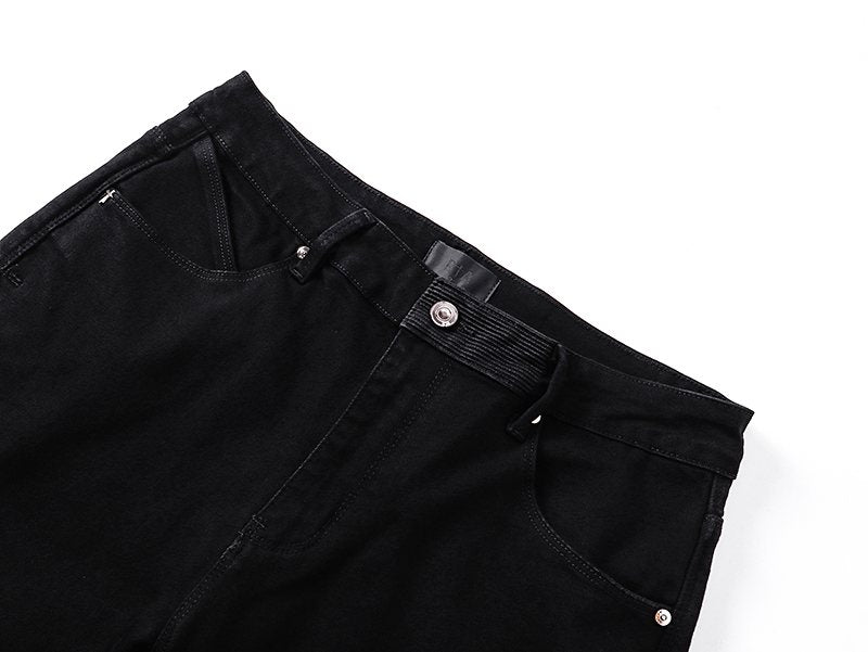 R+A Play/Pause Embroidered Black Jeans