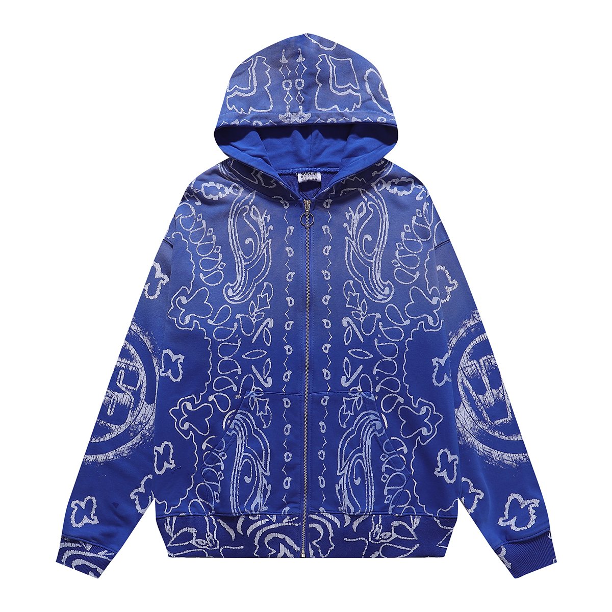 VALE USA Paisley Print Zip Hoodie