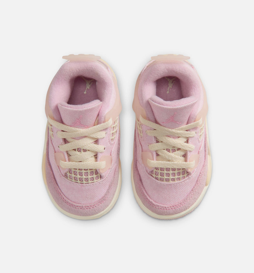 Air Jordan 4 Retro Pink Pearl and Iced Carmine | Infant/Toddler Lifestyle Shoe | Iced Carmine/Coconut Milk/Smoke Grey/Muslin/Pink Foam