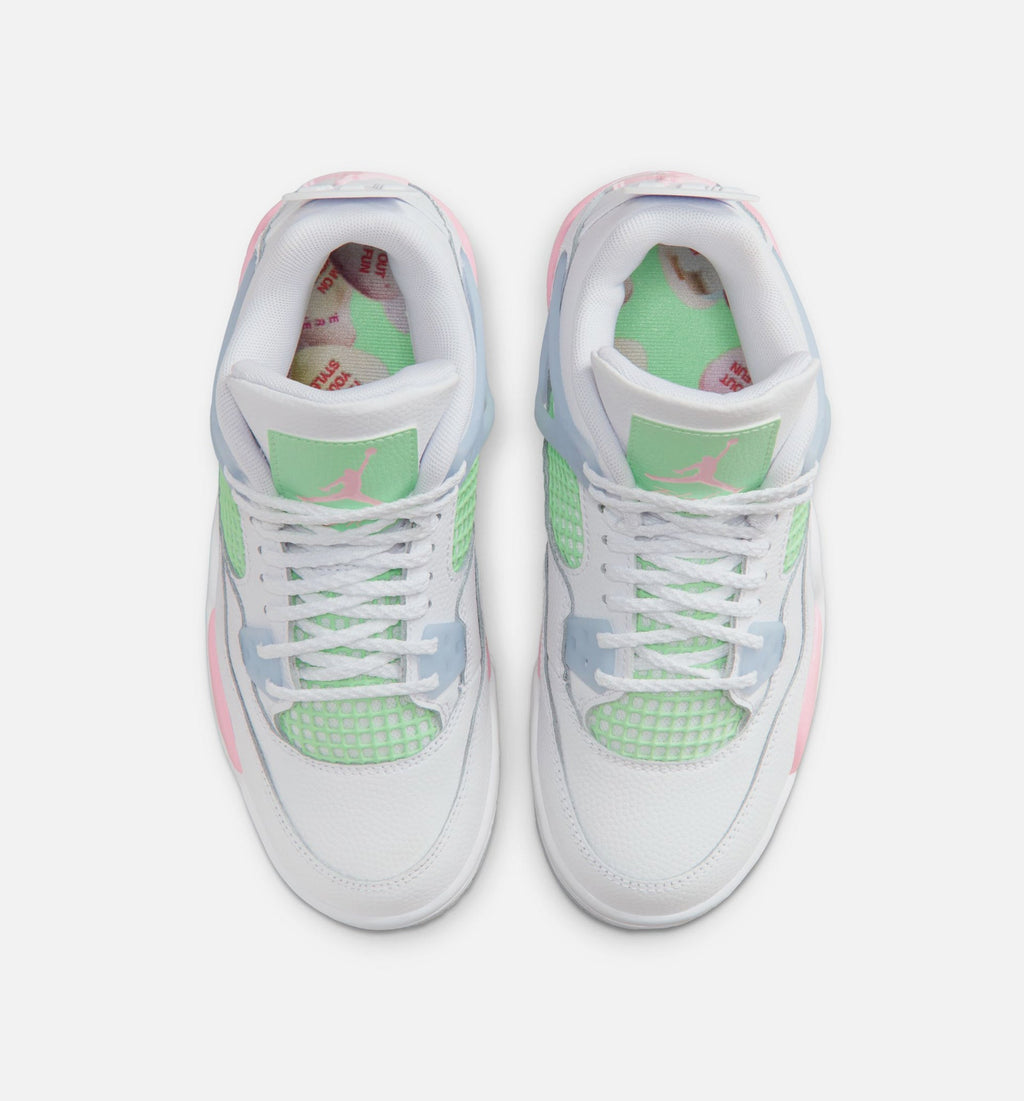 Air Jordan 4 Retro Medium Soft Pink Grade School Lifestyle Shoe – White/Medium Soft Pink/Half Blue