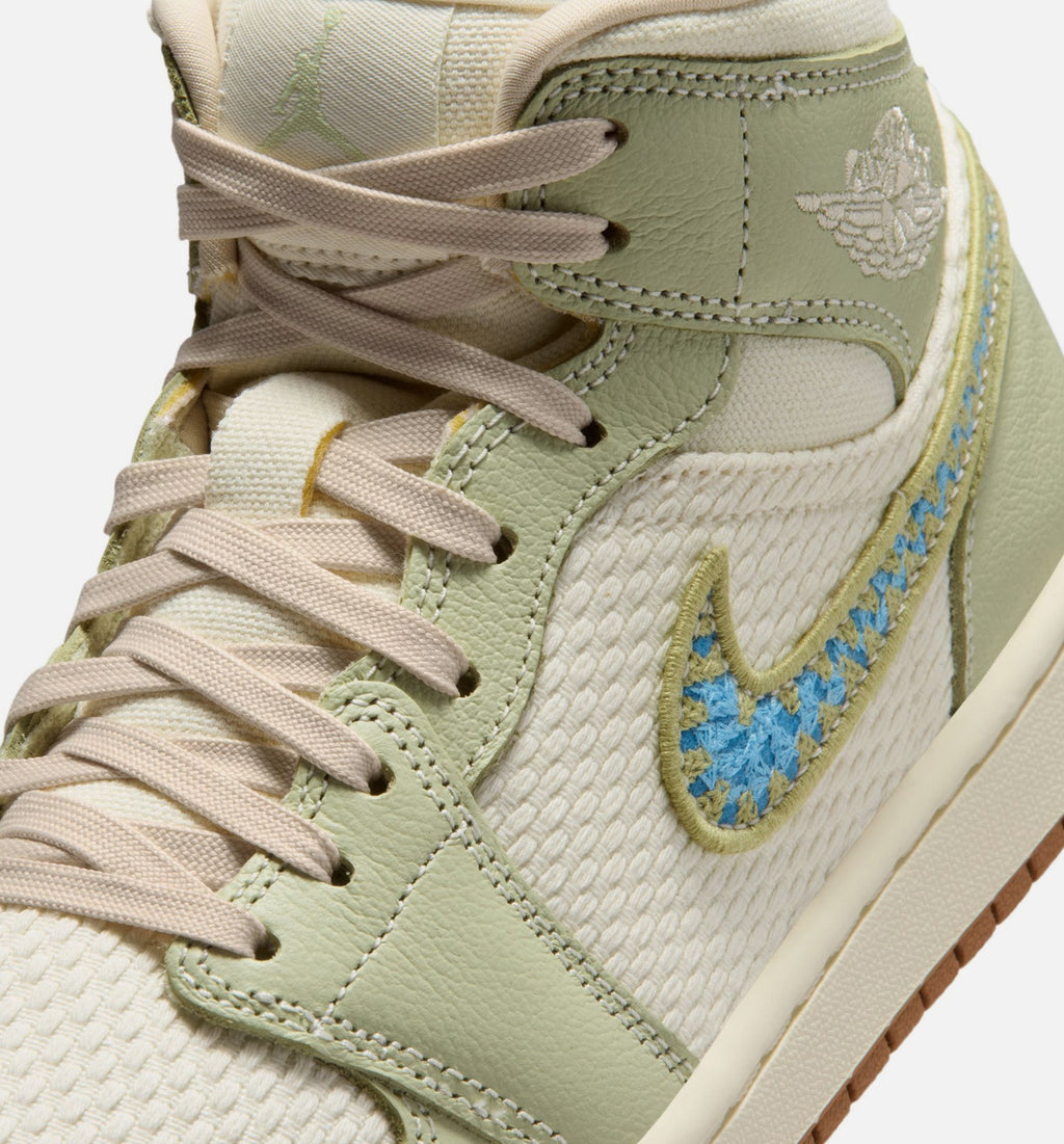 Air Jordan 1 Mid SE Olive Aura Womens Lifestyle Shoe | Olive Aura/Pearl White/Lawn
