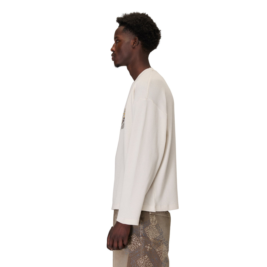 "aziza" waffle Longsleeve off white