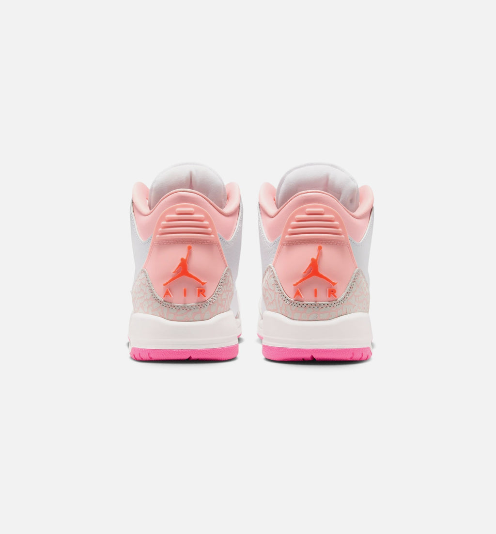 Air Jordan 3 Retro Grade School Lifestyle Shoe - Pearl Pink/Blossom Pink/Pink Glow/Super Orange