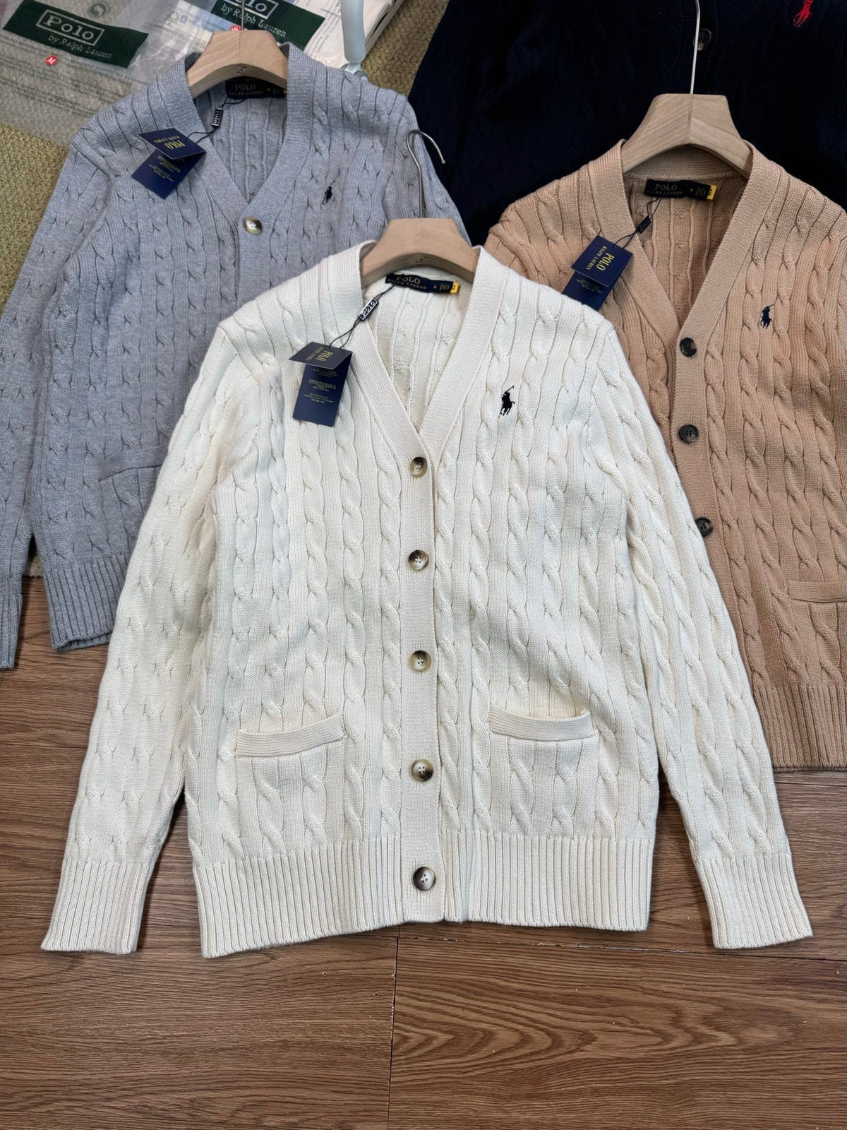 Ralph Lauren Polo V-Neck Cable Knit Cardigan