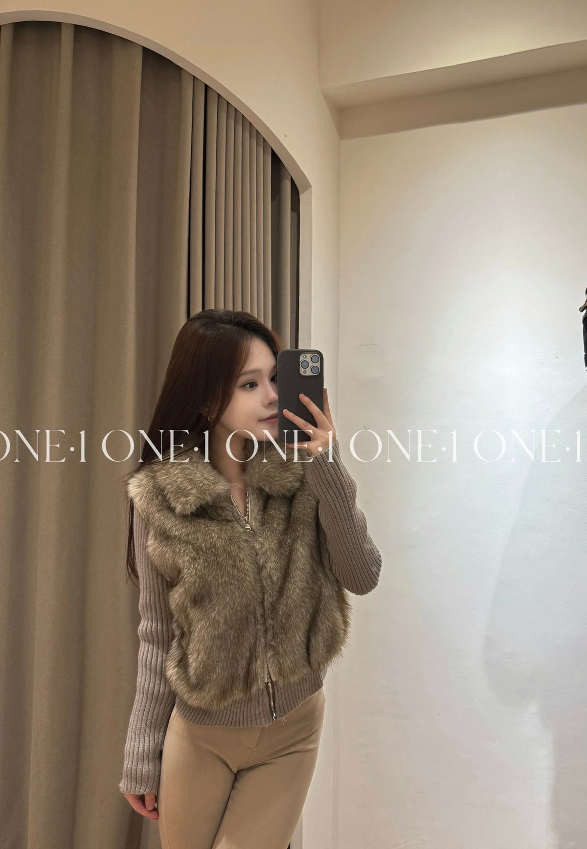 Moncler Faux Fur Convertible Jacket