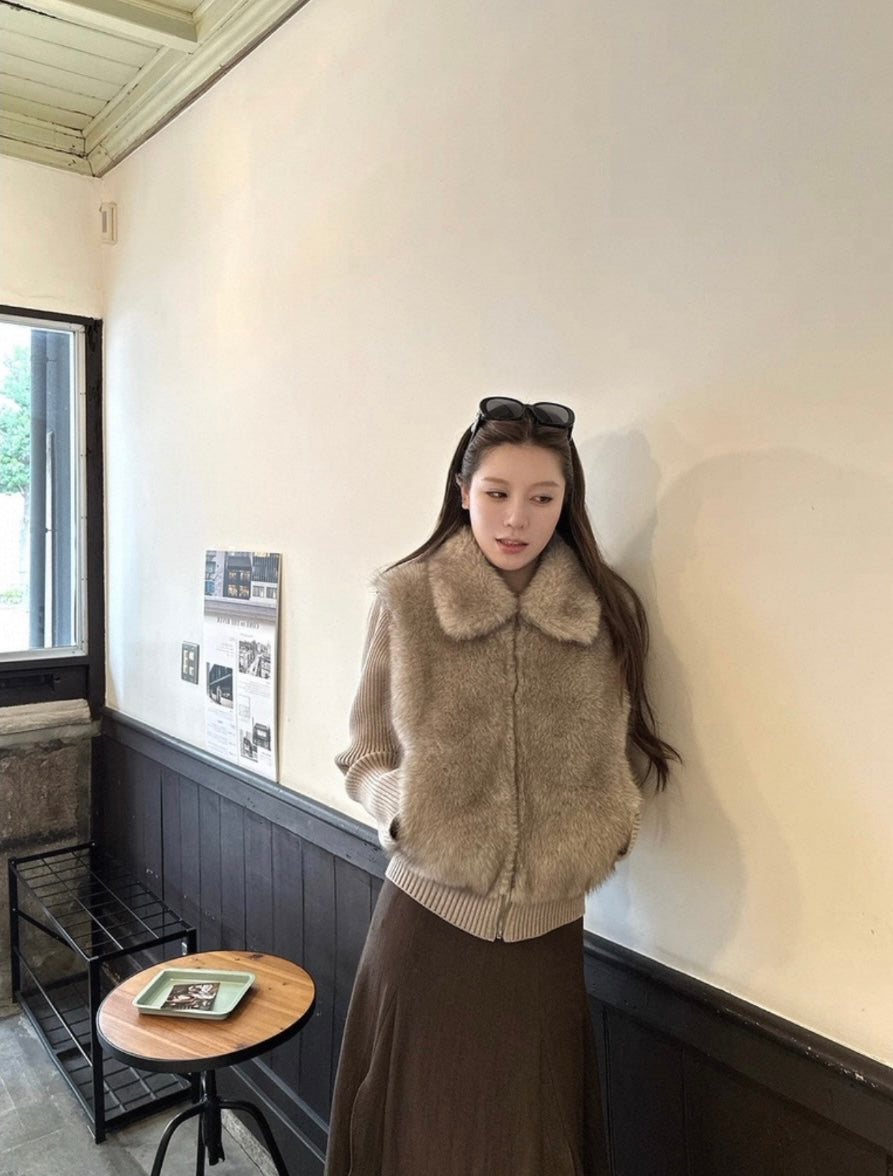 Moncler Faux Fur Convertible Jacket
