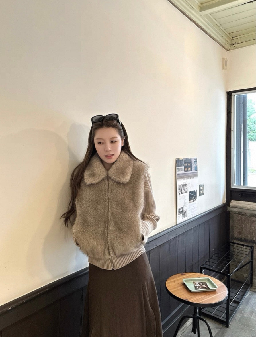Moncler Faux Fur Convertible Jacket