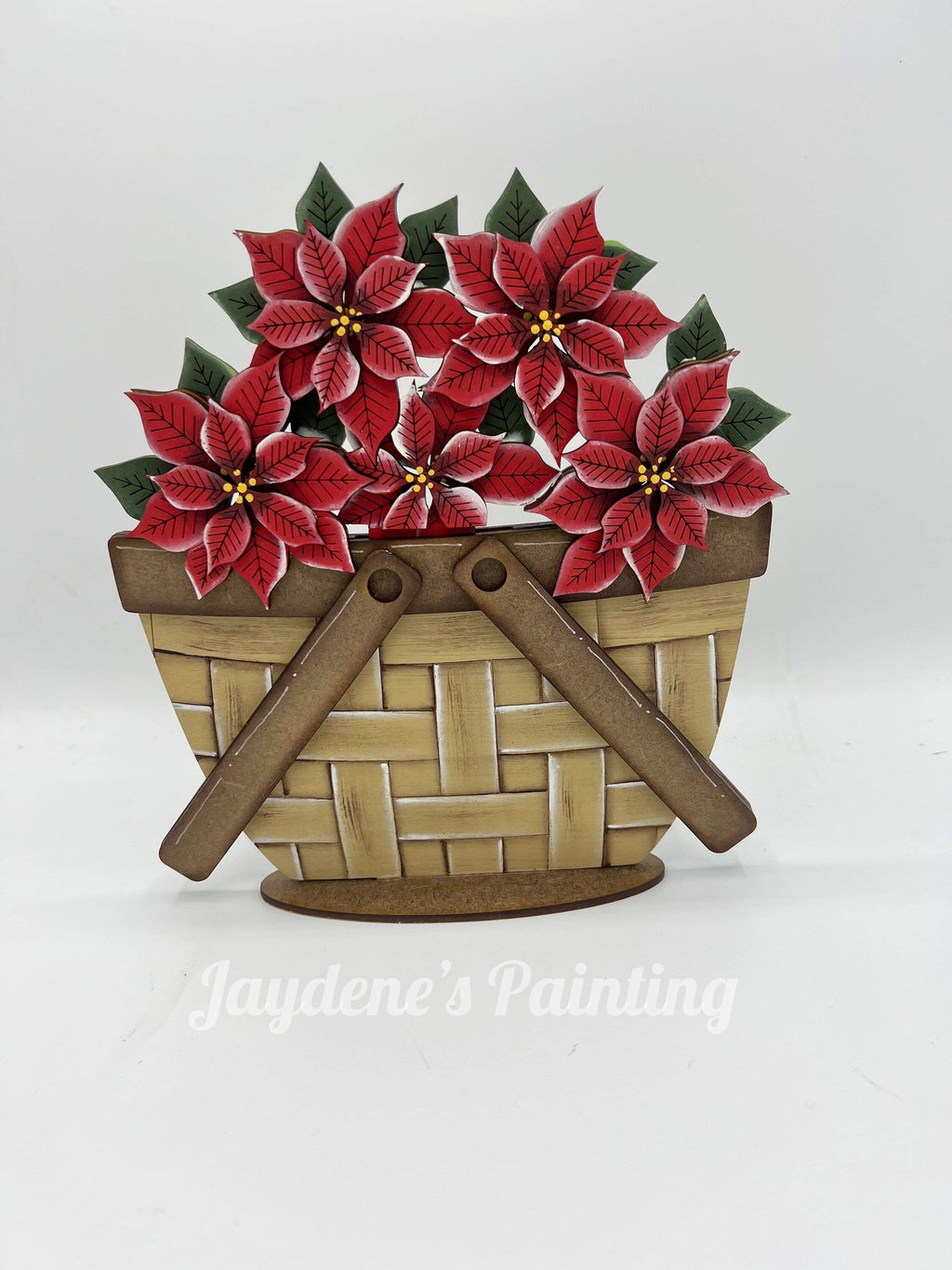Poinsettia For The Flower Basket Interchangeable File SVG, Christmas Tiered Tray, Glowforge, LuckyHeartDesignsCo
