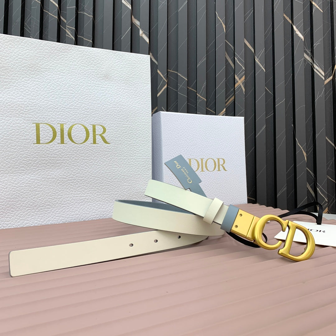DIOR 25S BELT 20 MM IN STEEL BLUE CALFSKIN 568720