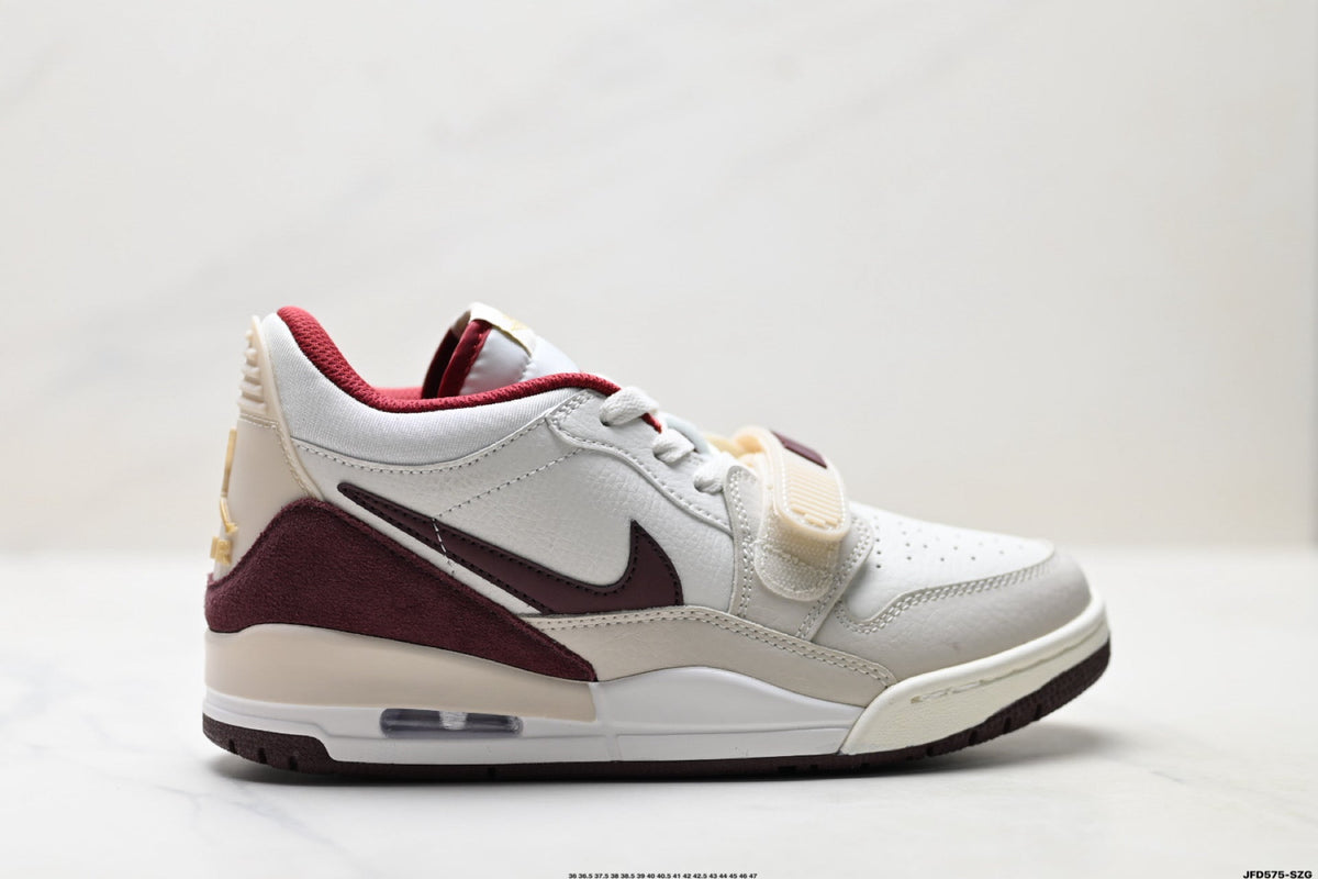 Jordan Legacy 312 Low White Burgundy Red Sneakers