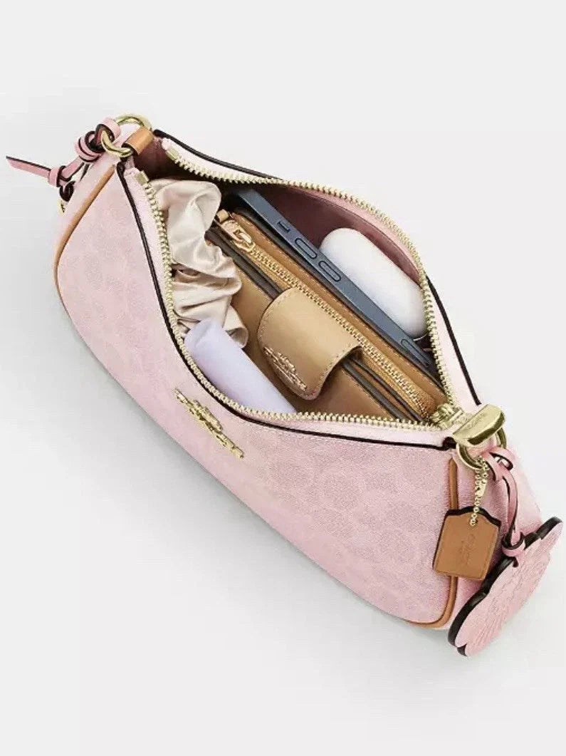 Coach Teri Shoulder Bag Signature Gold Powder Pink CEA20