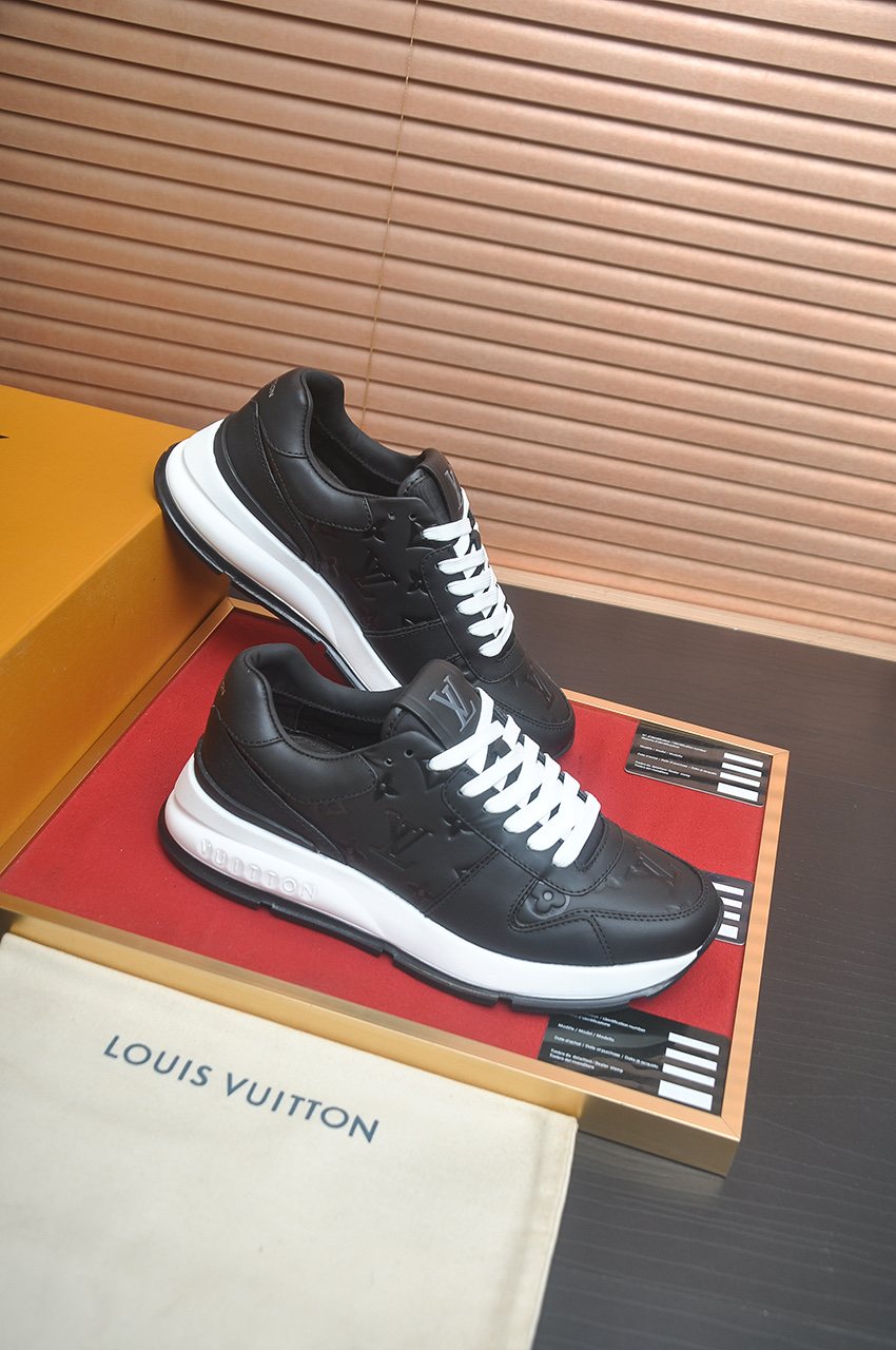 Louis Vuitton Black Embossed Low-Top Sneakers