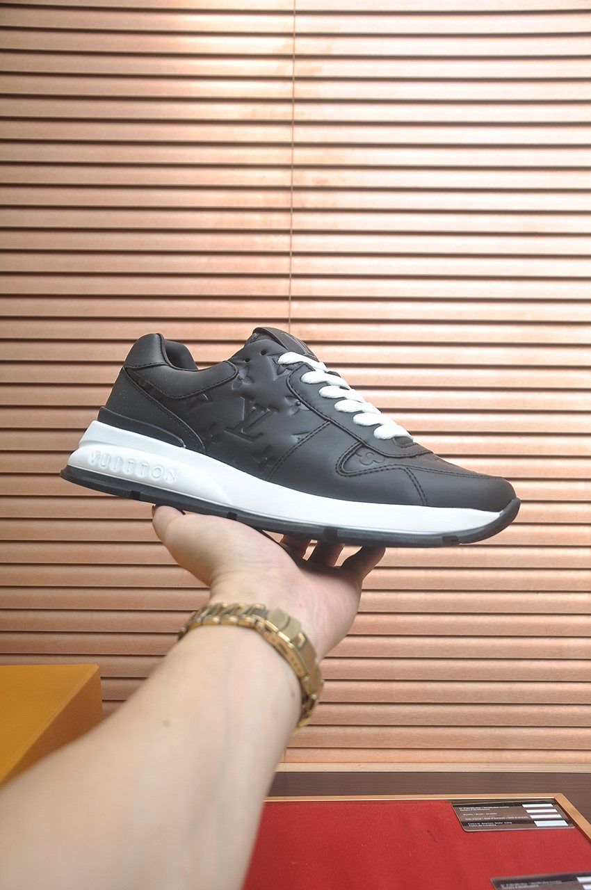 Louis Vuitton Black Embossed Low-Top Sneakers