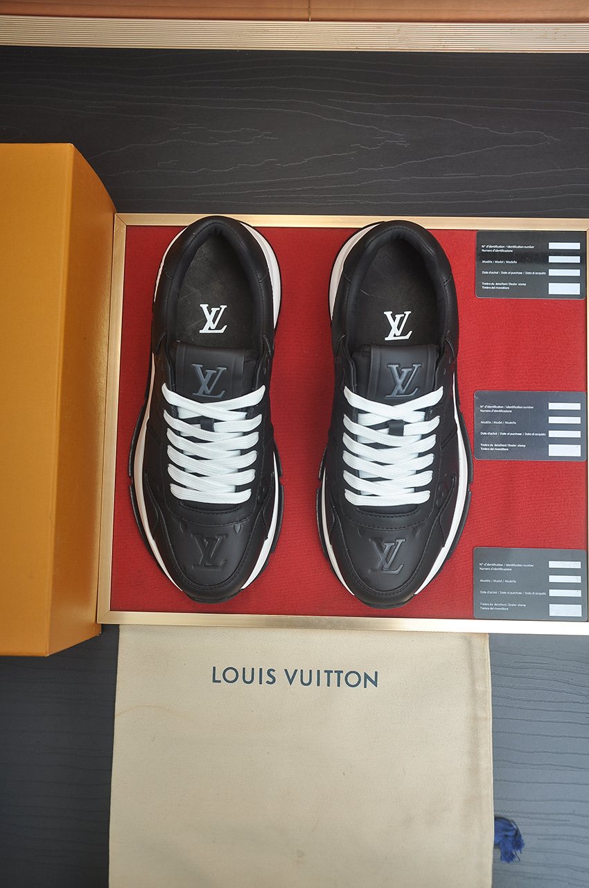 Louis Vuitton Black Embossed Low-Top Sneakers