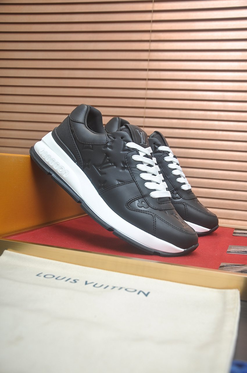 Louis Vuitton Black Embossed Low-Top Sneakers