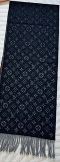 Louis Vuitton Black & Gray Monogram Scarf