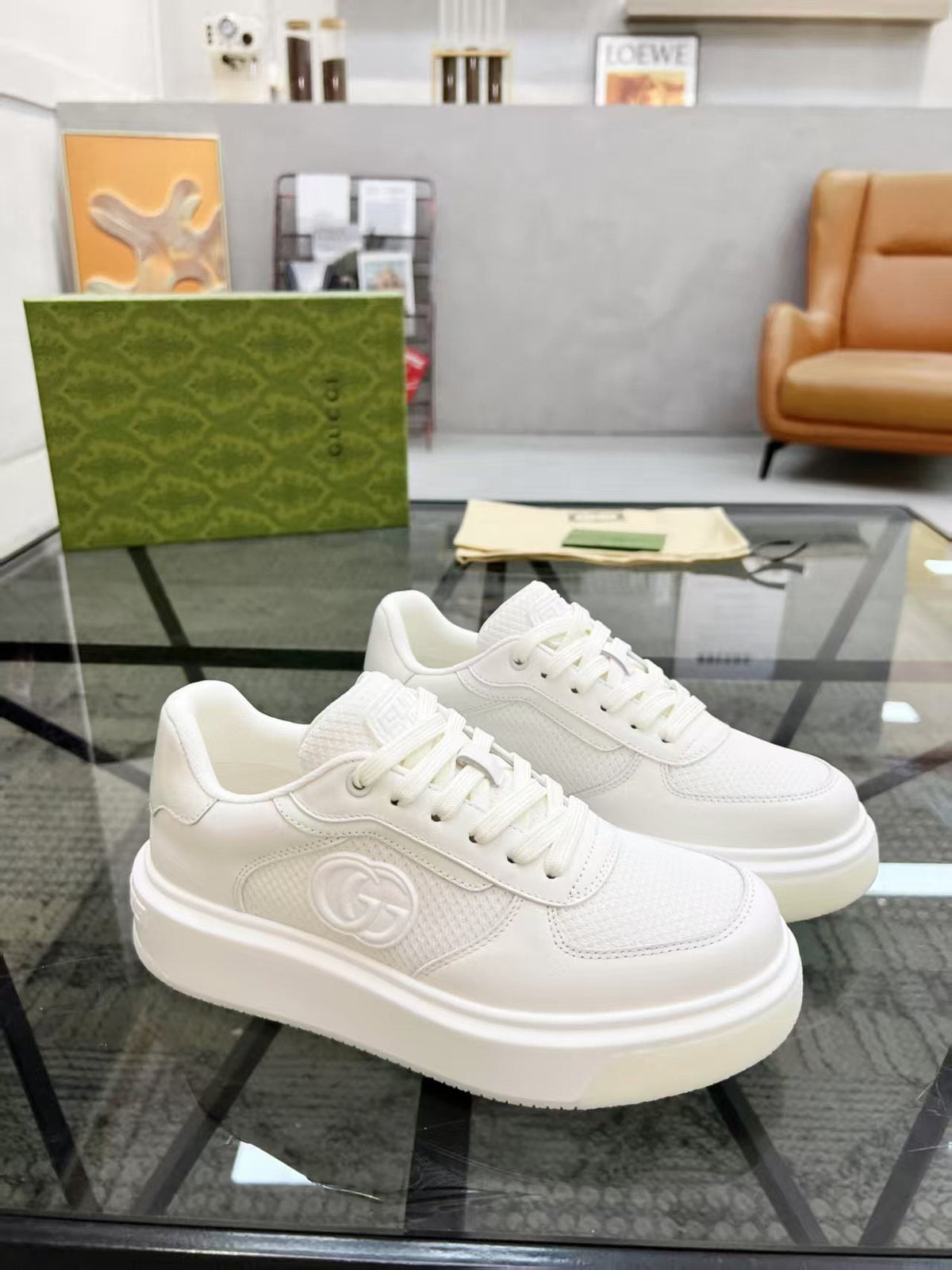 Gucci White Low-Top Sneakers