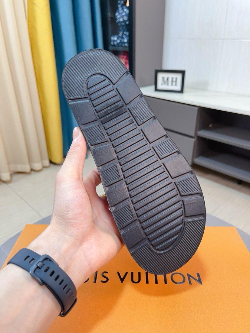 Louis Vuitton Men's Multicolor Graphic Strap Slide Sandals