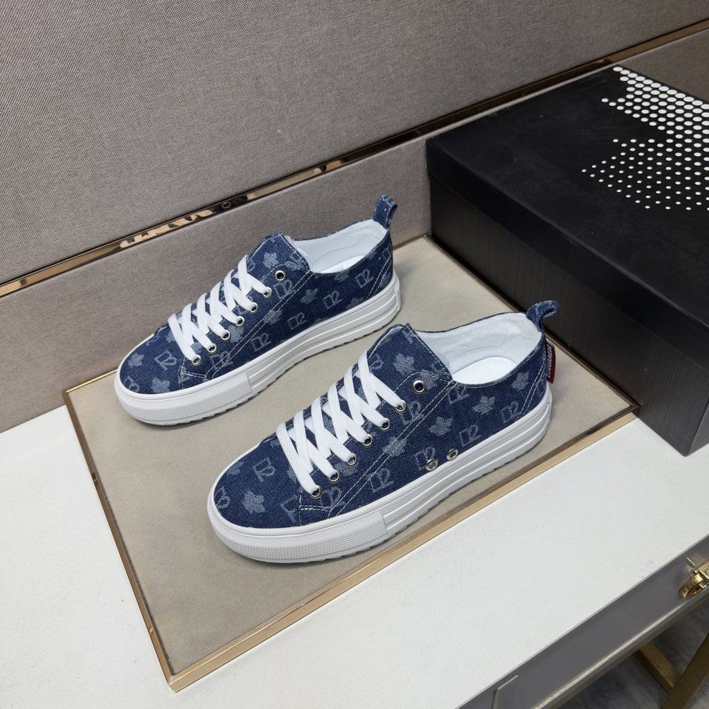 Dsquared2 Men's Navy Blue Patterned Sneakers