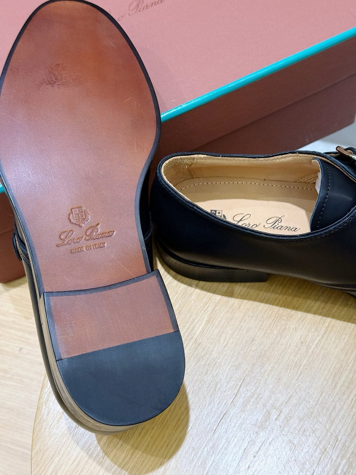 Loro Piana Black Buckle Loafers