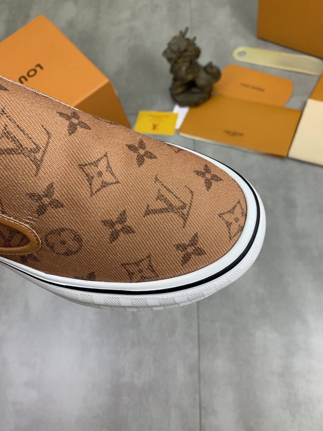 Louis Vuitton Tan Monogram Slip-On Shoes