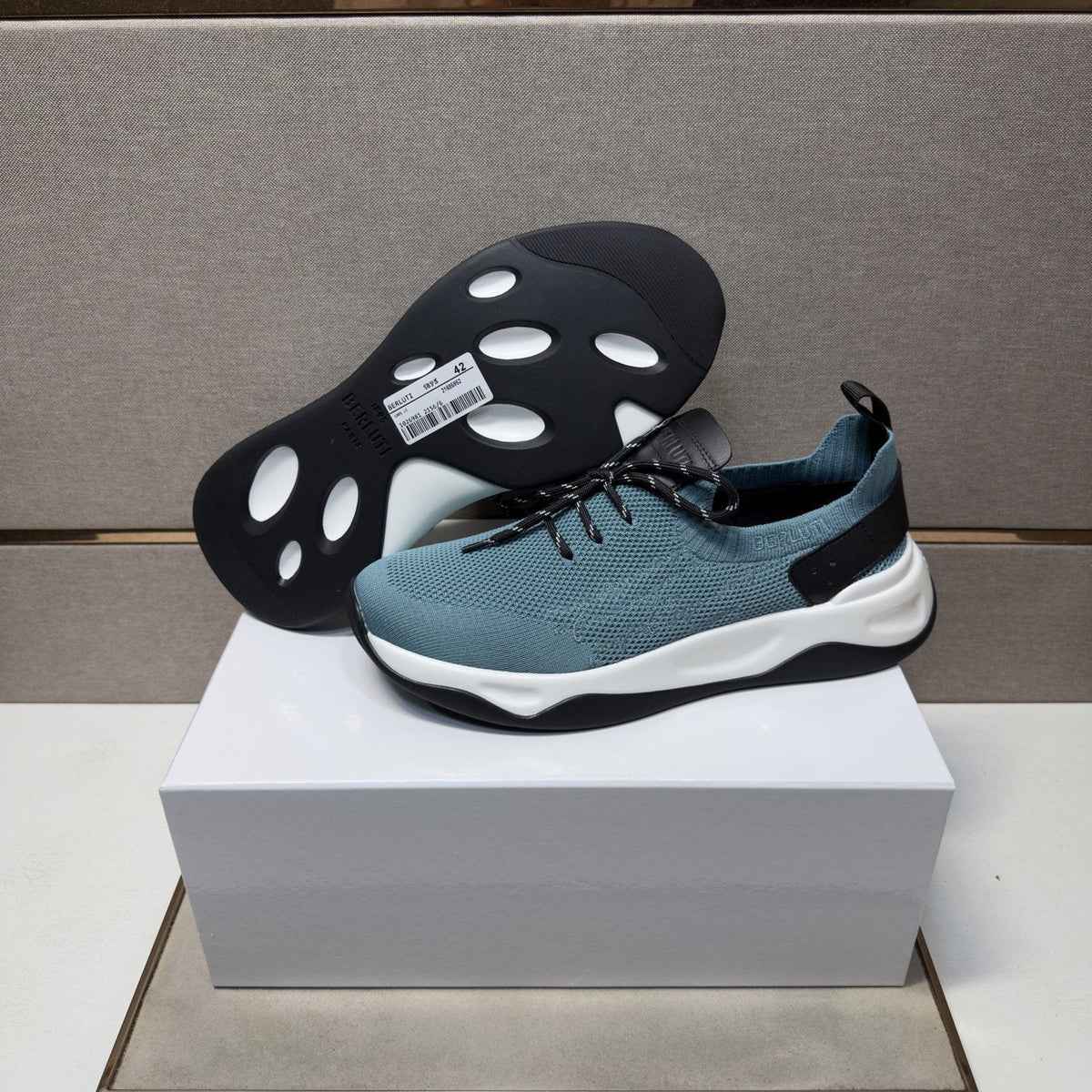 Berluti Dusty Blue Lace-Up Sneakers