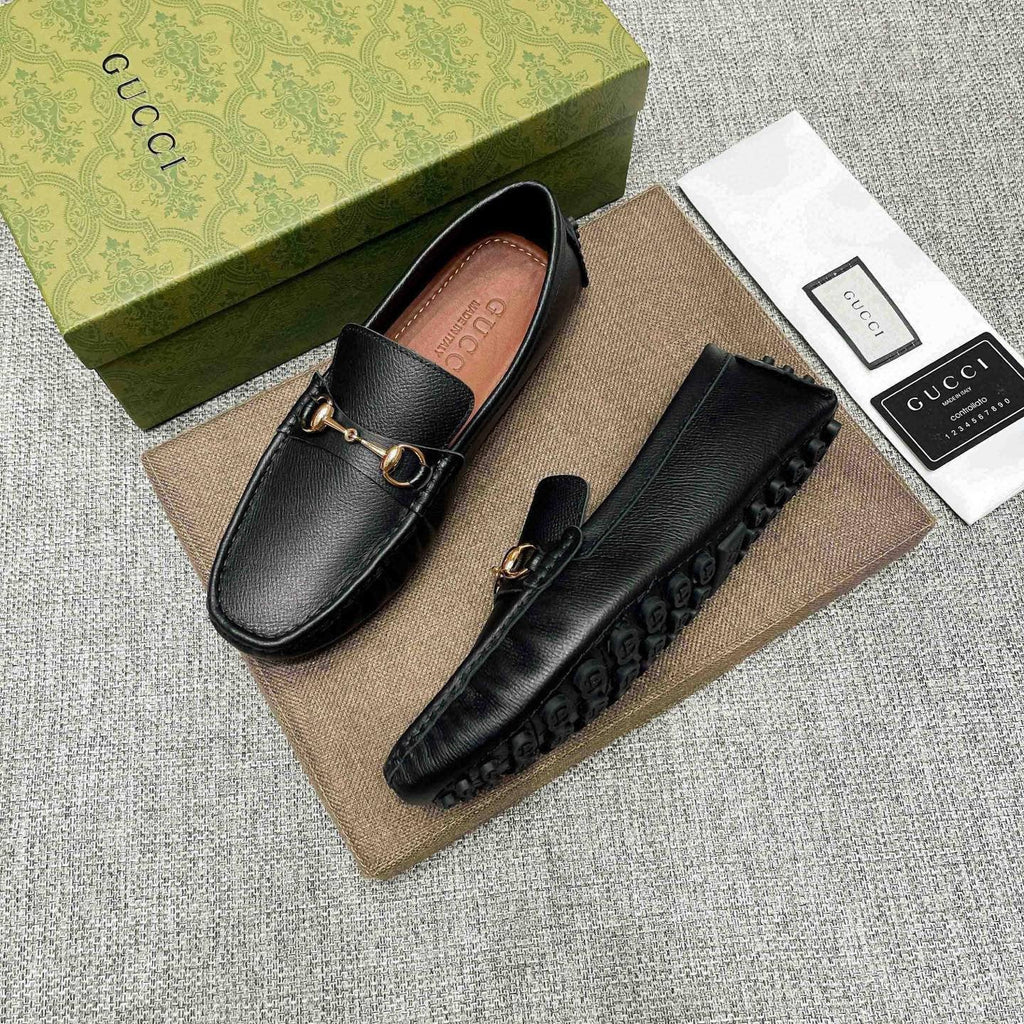 Gucci Black Horsebit-Style Leather Loafers